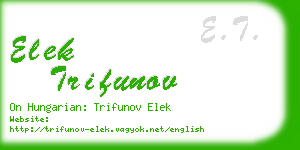 elek trifunov business card